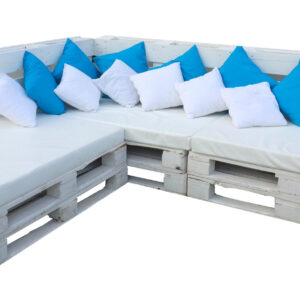 Divano Pallet angolare bianco